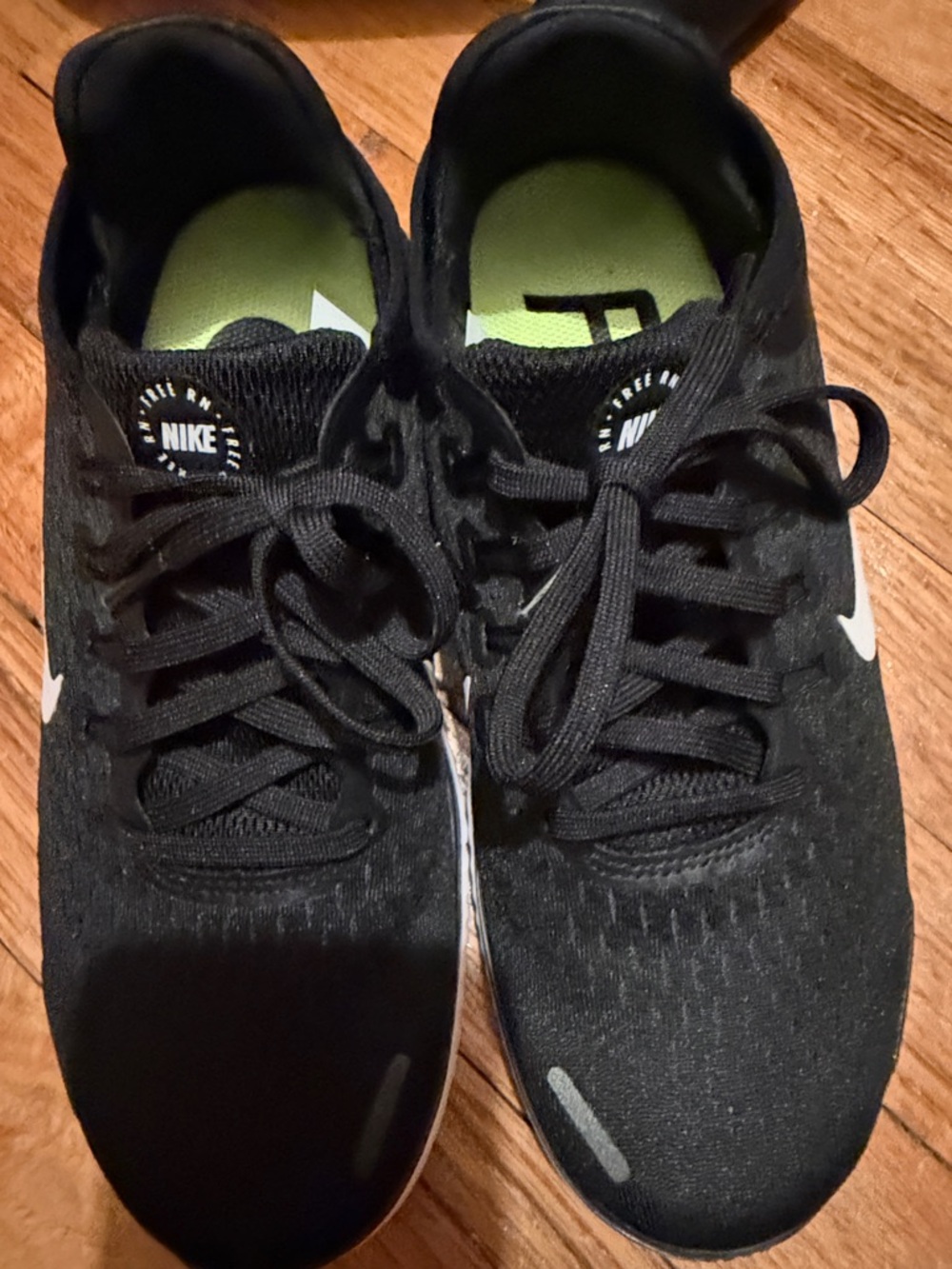 Nike Black Running Sneakers with Neon Yellow Insoles - Picture 2 of 4